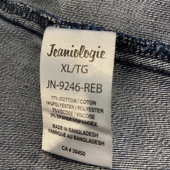 Jeaniologie Blue Denim Jean Jacket Size XL - Picture 8 of 12